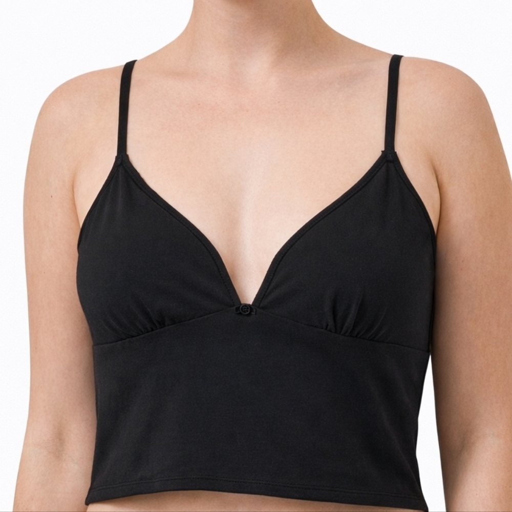 Skims Fits Everybody Picot Cami Tank Top Onyx Black XSmall NWOT